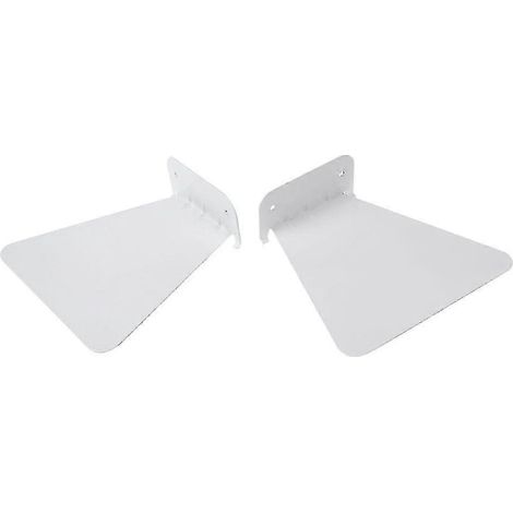 Lot de 2 étagères murales invisibles en fer blanc, style moderne, style flottant (blanc) (1/5)