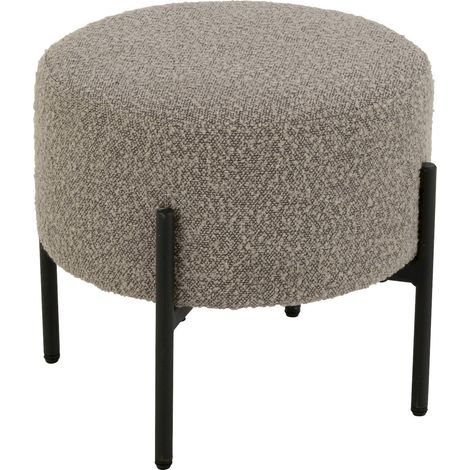 Tabouret bois et polyester gris assise confortable style moderne - Gris clair et pieds noirs (1/4)