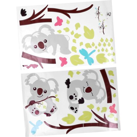 Sticker Mural Koala en Pvc 1 Feuille, Motif Dessin Animé (1/5)