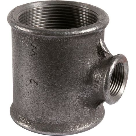 Raccord en T noir à visser, réduction F 3/4'' à F 1/2'', modèle 130R