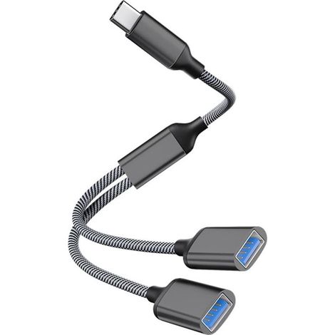 Câble Adaptateur USB-C vers Double USB A 2.0 Femelle, Adaptateur Type C vers USB A OTG, USB C Splitter, Dual USB C Port Hub, Compatible avec iPhone 15, MacBook Pro, iPad Air, Surface GO, Xbox (1/5)
