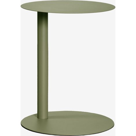 SKLUM Runder Beistelltisch für den Garten Ø40 cm aus Stahl Yannik Tiefes Grün Olive (1/5)