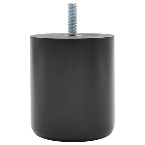 Pata redonda fija para muebles CIME, madera negra, producto sin acabado, altura máxima 8 CIME (1/4)