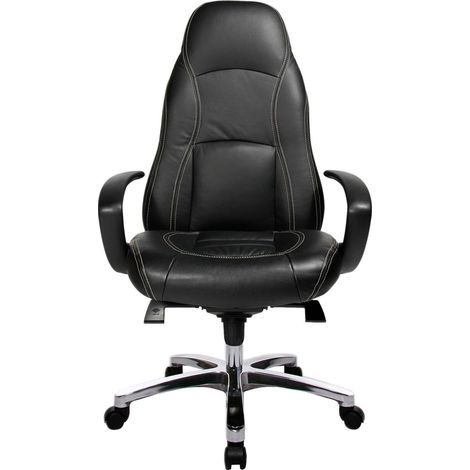TOPSTAR Bürodrehstuhl RS 1 Echtleder/Kunstleder schwarz (1/4)