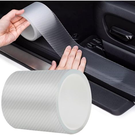 Autocollant pour seuils de portière de voiture - En fibre de carbone - Transparent - 10 cm x 10 m (1/5)