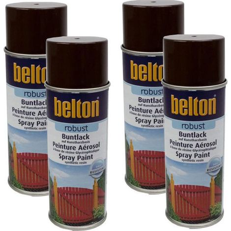 4 bombes de peinture Belton Robust RAL 8017 Chocolat 400ml