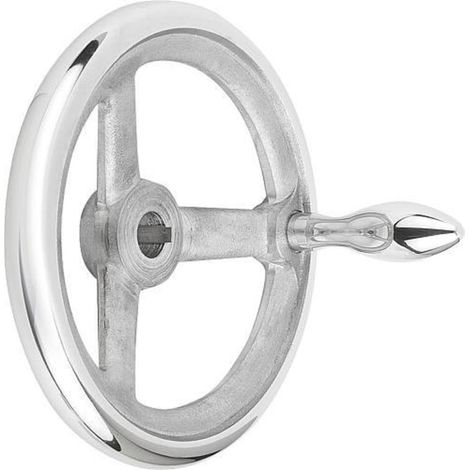 KIPP Handrad DIN 950 160 Aluminium Passbohrung mit Nut 14H7 16,3mm (1/2)