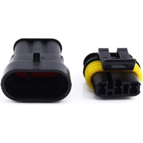 Connecteur 3 Broches Étanche IP67 - Câble Intégré - Pour Moto Voiture Camion - Terminaux 1 5 Mm² - Kit de Connexion Électrique (1/5)