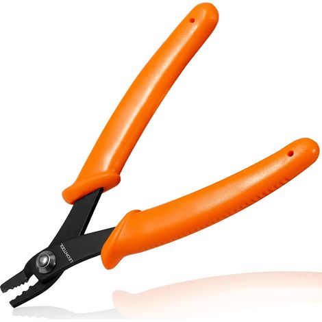 Mini pince à sertir pour perles de 12,7 cm avec mâchoire courbée et 3 encoches pour la fabrication de bijoux (1/5)