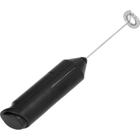 Mousseur à lait électrique sans fil, mini fouet à lait portatif rechargeable, noir + support (livré sans batterie) (1/5)