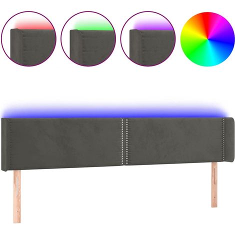 Maison Exclusive - Cabecero con LED de terciopelo gris oscuro 203 (1/5)