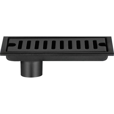 Rectangular Floor Drain Plug, Black Stainless Steel, 20x10cm, with Double Filter for Toilet, Bathroom, Kitchen, Balcony (1/5)
