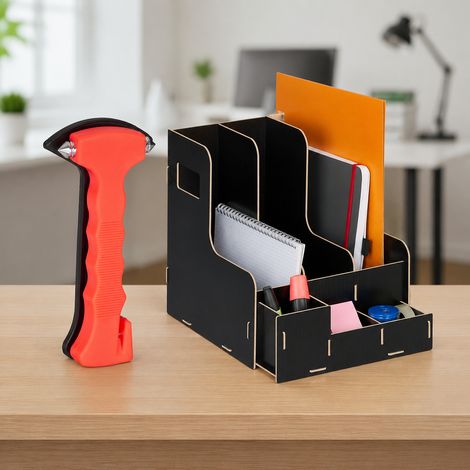Juego de organizador de herramientas para coche 2 piezas martillo de emergencia con cortacinturones y bandeja para herramientas de 3 compartimentos 226592081 (1/5)