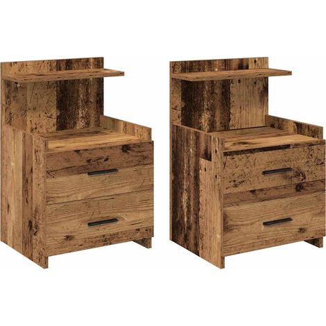 Maison Exclusive - Mesitas de noche 2 unidades con 2 cajones made