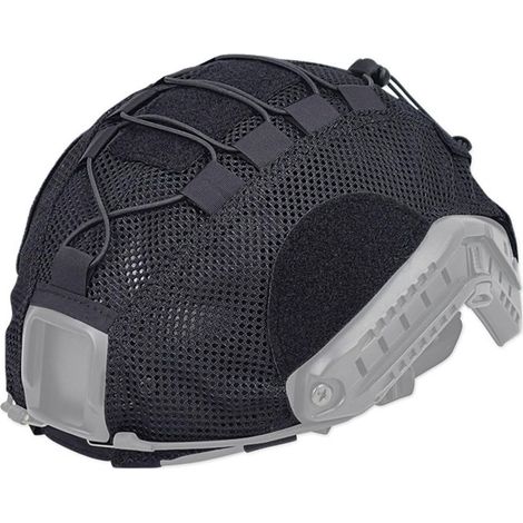 Housse de casque tactique, légère et respirante en maille avec crochet et boucle + boucles en nylon + cordon anti-chocs pour casque (1/5)