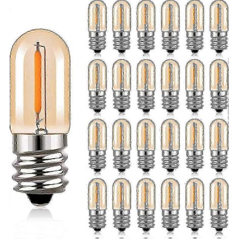 Ampoule LED E14 0,6 W T16 à vis Edison vintage, veilleuse, blanc chaud 2200 K, non dimmable, lot de 25 (1/5)