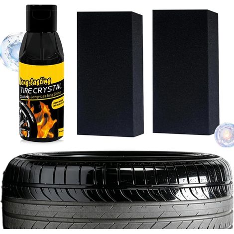 Lustrant Pneus Pour Automobile,Avec Éponge Restaurateur Protecteur À Haute Brillance Kit de Restauration pour Revêtement de Jantes,Pour Voitures, Camions, Motos, Camping-Cars Et Véhicules (1/5)