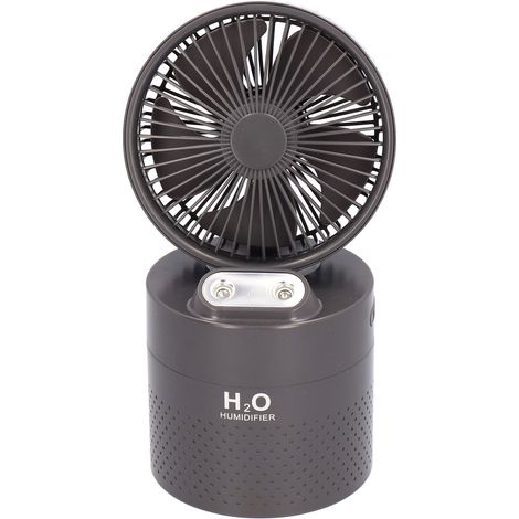 Ventilateur humidificateur 4000 mAh à double brumisation, rechargeable par USB, pour dortoir (gris) (1/5)