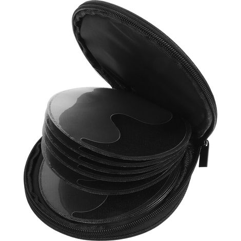 Malette range CD ronde en tissu Oxford noir capacité 20 disques avec design compact, idéale pour organiser vos CD de musique et jeux (1/5)