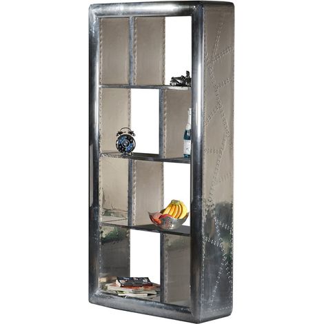 Étagère de Rangement Style Industriel Vintage en Aluminium et Métal 8 Compartiments - PANGIVO (1/2)