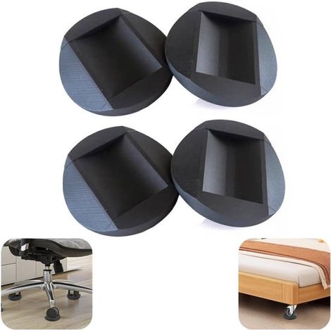 Tapis antidérapants pour meubles lot de 4 - cales en silicone 3,5 x 7,5 cm, noires (1/5)