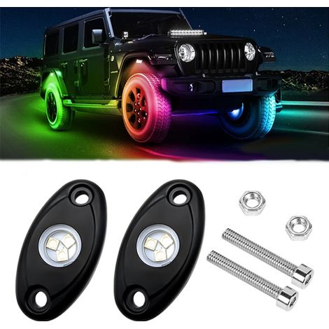 Illuminazione sottoscocca e griglia per auto in alluminio RGB - Set di illuminazione ambientale a 7 colori per fuoristrada e carri armati (1/2)
