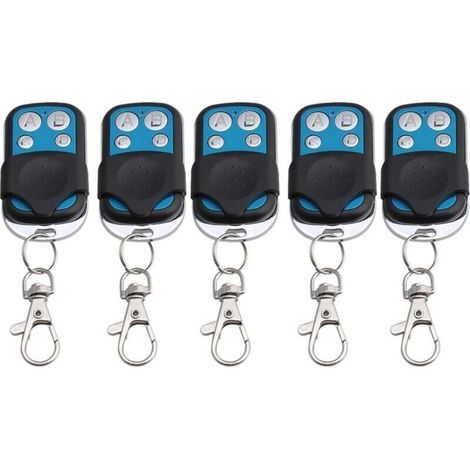 GDHZS-Lot de 5 4 canaux 433 MHz Noir télécommande sans Fil RF Apprentissage Code 1527 récepteur 1527 Porte clés (1/5)