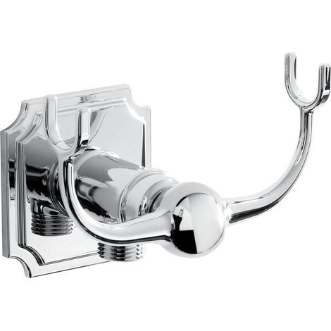 Bristan TD WOSQCD05 C Traditional Wall Outlet Handset Cradle with Square Bevelled Plate Chrome