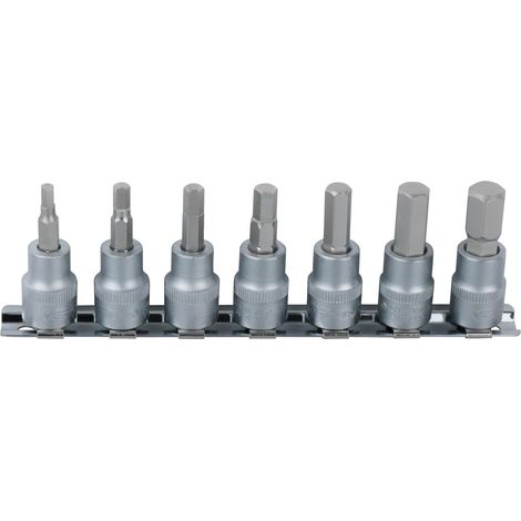 jeu de douilles à embout 1/4" à six pans creux, 7 pcs2,5