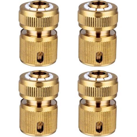 Set mit 4 Messing-Schnellkupplungen für Gartenschläuche, Schnellkupplungen für Gartenschläuche, 1/2"-Schnellkupplungen