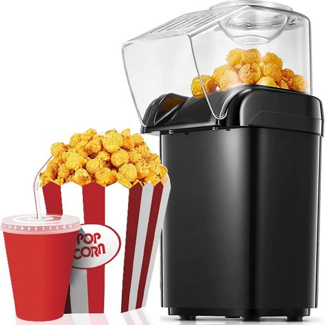 BEBUSINGOTO Verbesserte elektrische Popcornmaschine mit 1200 W, 2 Minuten schnelles Popcorn, Heißluftpopcorn (1/5)