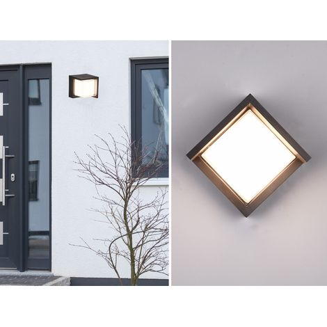 LED Außenwandleuchte PUNO Schwarz Fassadenbeleuchtung Würfel eckig 15x15cm (1/5)