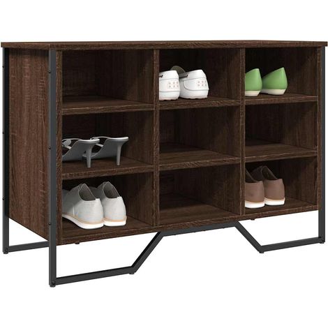 Schuhregal Braun Eichen-Optik 90x38x61,5 cm Holzwerkstoff