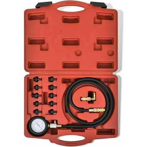 KIT TESTER MOTORE 12 PZ PRESSIONE OLIO MANOMETRO VALVOLE CARBURANTE AUTO 298 (1/2)