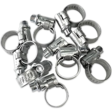 Collier de durite bande pleine 08 - 12 10 colliers
