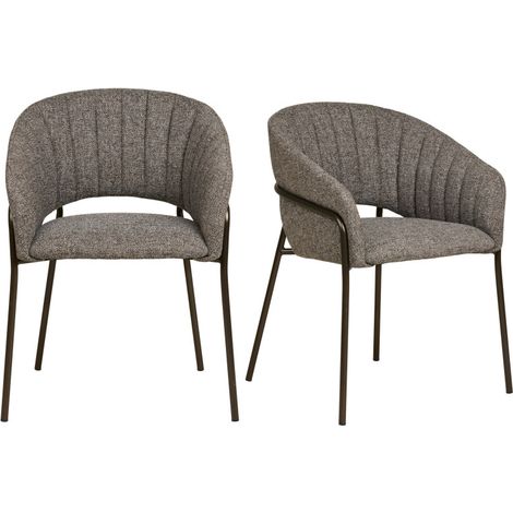 ASCOT-Chaise en tissu gris x2 (1/5)