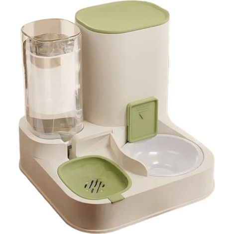 Distributeur automatique de croquettes 2,3 L - Distributeur d'eau 1,3 L - Ensemble 2 en 1 - Eau - Distributeur - Nourriture pour chat - Récipient - Pour chats d'intérieur