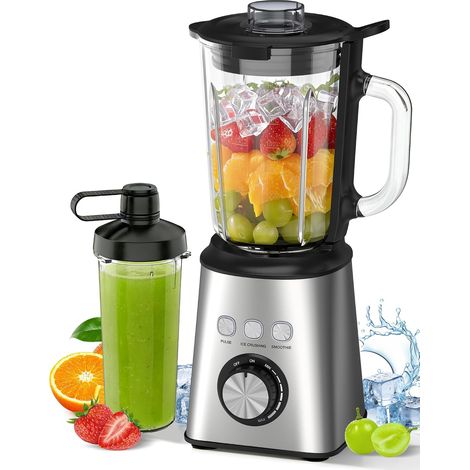 Blender Mixeur 1000W, Blender Smoothie Haute Vitesse avec Bol verre 1,5 L (1/5)