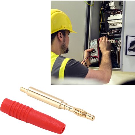 2,0-mm-Bananenstecker, vergoldete Stifte aus reinem Kupfer, Teststecker aus Vollkupfer, spritzgegossene Buchse, rotes Zubehör (1/5)