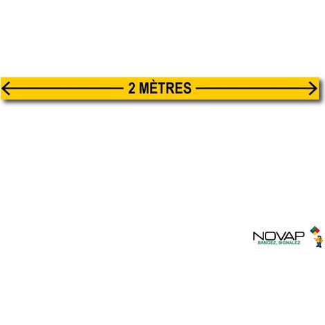 Bande 2 mètres avec flèche - Jaune - spécial sol - 1000x70 mm - 4008363