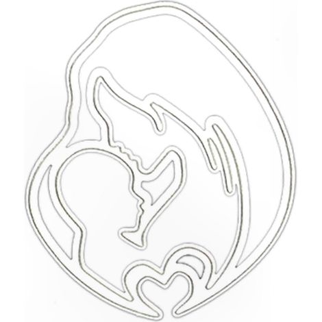 Metallschneidschablone „Mutter“ für Valentinstag, Geburtstag, Hochzeit, Feiertage, kreatives Notizbuch (1/5)