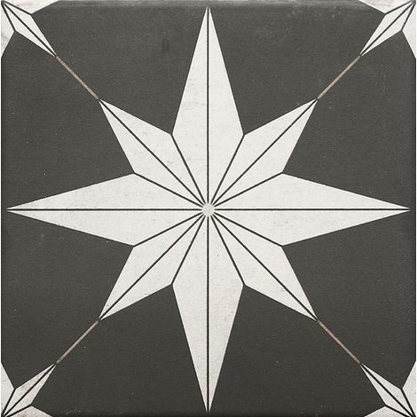 Carrelage carreaux de ciment motif étoile vintage 20x20 cm – Fini mat pour intérieur – Design rétro unique – Idéal pour décoration moderne (1/2)