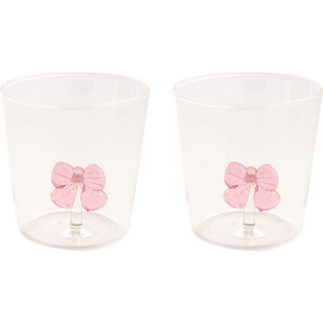 SET 2 VASOS 350 ML LAZO ROSA + CAJA REGALO
