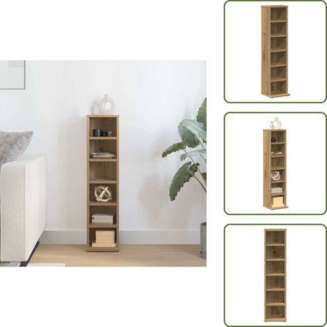Armadio in legno - vidaXL Mobile Porta CD Artigianale 21x20x88 cm Legno Multistrato - Armadio per DVD