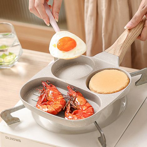 Antihaft-Frühstückspfanne aus Aluminium, arbeitssparend, Pfanne zum Braten von Pfannkuchen, Eiern und Speck, universell einsetzbar (1/5)