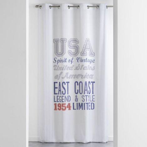 Rideau - CDaffaires - Est Coast - 140 x 260 cm - Microfibre - Tamisant - Œillets (1/2)