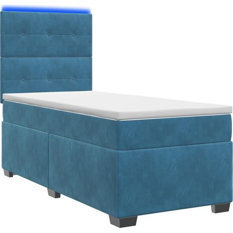 Letto box spring con materasso Blu 80 x 200 cm Velluto vidaXL (1/5)