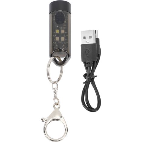 Lot de 2 lampes de poche LED mini noires étanches rechargeables USB portables pour camping extérieur (1/5)