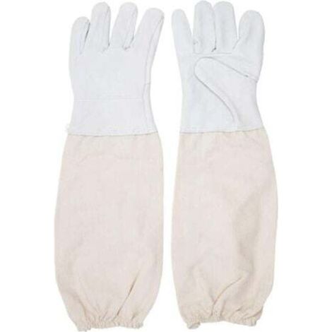 Gants de Protection en Peau de ChèVre Pour Apiculteur Avec Manches VentiléEs ModèLe Universel Gants en Cuir pour Apiculteur Outils D'Apiculture (1/4)