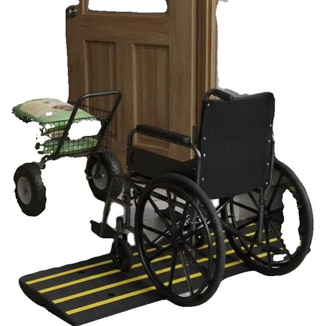 Rampe de seuil, surface antidérapante, capacité de charge de 15 tonnes, hauteur de 6,5 cm, vert armée (1/2)